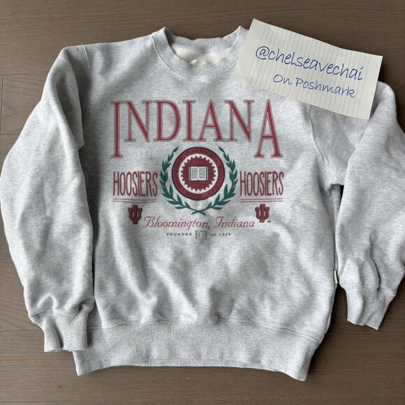Vintage Indiana University Sweatshirt, Indiana Hoosiers IU Hoosiers Shirt Tee - Picture 1 of 2